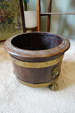 Antique Georgian Brass Bound Mahogany Wine Cooler – England, Late 19th Century