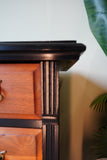 Restyled Traditional Six-Drawer Chest in Walnut and Black – United Kingdom, Early/Mid 20th Century