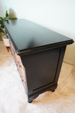 Restyled Traditional Six-Drawer Chest in Walnut and Black – United Kingdom, Early/Mid 20th Century