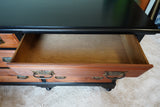 Restyled Traditional Six-Drawer Chest in Walnut and Black – United Kingdom, Early/Mid 20th Century