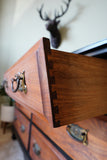 Restyled Traditional Six-Drawer Chest in Walnut and Black – United Kingdom, Early/Mid 20th Century