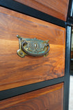 Restyled Traditional Six-Drawer Chest in Walnut and Black – United Kingdom, Early/Mid 20th Century