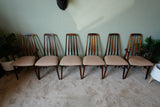 Niels Koefoed 'Eva' Dining Chairs in Solid Teak (Set of 6) – Denmark, 1960s