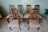 Niels Koefoed 'Eva' Dining Chairs in Solid Teak (Set of 6) – Denmark, 1960s
