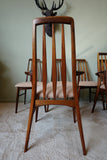 Niels Koefoed 'Eva' Dining Chairs in Solid Teak (Set of 6) – Denmark, 1960s