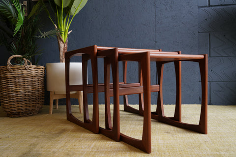 G Plan Quadrille Teak Nest of Tables — Brilliant Original Condition