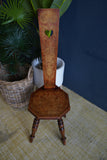 Vintage Beech and Oak Heart-Back Chair
