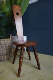 Vintage Beech and Oak Heart-Back Chair