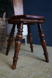 Vintage Beech and Oak Heart-Back Chair