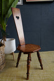 Vintage Beech and Oak Heart-Back Chair