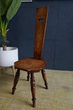 Vintage Beech and Oak Heart-Back Chair