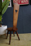Vintage Beech and Oak Heart-Back Chair