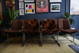 Set of 8 Pieff eleganza Chrome Dining Chairs – 1970s British Modern Design (For Reupholstery)