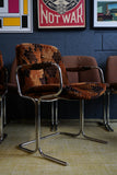 Set of 8 Pieff eleganza Chrome Dining Chairs – 1970s British Modern Design (For Reupholstery)