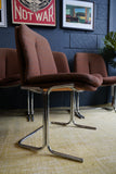 Set of 8 Pieff eleganza Chrome Dining Chairs – 1970s British Modern Design (For Reupholstery)