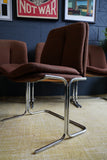 Set of 8 Pieff eleganza Chrome Dining Chairs – 1970s British Modern Design (For Reupholstery)