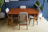 Mid-Century Danish Teak Extending Dining Table and 4 Chairs
