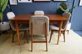 Mid-Century Danish Teak Extending Dining Table and 4 Chairs