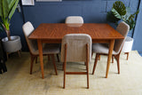 Mid-Century Danish Teak Extending Dining Table and 4 Chairs