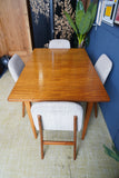 Mid-Century Danish Teak Extending Dining Table and 4 Chairs