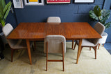 Mid-Century Danish Teak Extending Dining Table and 4 Chairs