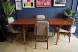 Mid-Century Danish Teak Extending Dining Table and 4 Chairs