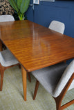 Mid-Century Danish Teak Extending Dining Table and 4 Chairs