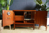 Mid-Century Teak Drinks Cabinet on Castors