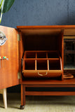 Mid-Century Teak Drinks Cabinet on Castors