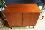 Mid-Century Teak Drinks Cabinet on Castors