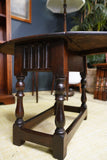 Victorian Solid Dark Oak Drop Leaf Side/End Table 