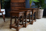 Old Charm Oak Nest of Tables — Antique English Craftsmanship