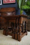 Old Charm Oak Nest of Tables — Antique English Craftsmanship