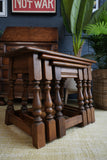 Old Charm Oak Nest of Tables — Antique English Craftsmanship