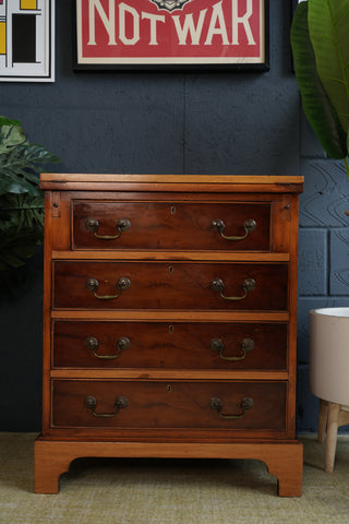 Antique Yew Wood Bureau — Georgian Style Elegance