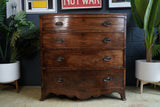Bow Front Walnut Georgian Chest of Drawers — Timeless 18th Century Elegance