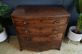 Bow Front Walnut Georgian Chest of Drawers — Timeless 18th Century Elegance