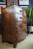 Bow Front Walnut Georgian Chest of Drawers — Timeless 18th Century Elegance