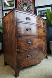 Bow Front Walnut Georgian Chest of Drawers — Timeless 18th Century Elegance