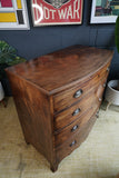 Bow Front Walnut Georgian Chest of Drawers — Timeless 18th Century Elegance