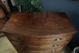 Bow Front Walnut Georgian Chest of Drawers — Timeless 18th Century Elegance
