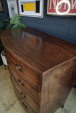 Bow Front Walnut Georgian Chest of Drawers — Timeless 18th Century Elegance