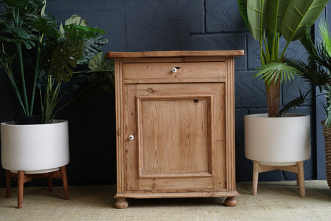 Victorian Small Pine Cupboard — Rustic 19th Century Charm
