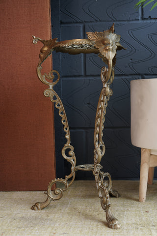 Antique Brass Plant Stand – Ornate Victorian-Style Display Stand