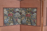 Victorian Folding Room Divider with Floral Tapestry Panels — Antique English Elegance