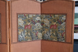 Victorian Folding Room Divider with Floral Tapestry Panels — Antique English Elegance
