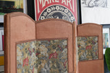 Victorian Folding Room Divider with Floral Tapestry Panels — Antique English Elegance