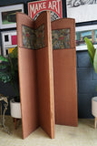 Victorian Folding Room Divider with Floral Tapestry Panels — Antique English Elegance