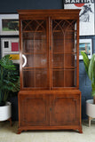 20th Century Yew Wood Bookcase — Classic English Elegance