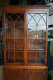 20th Century Yew Wood Bookcase — Classic English Elegance